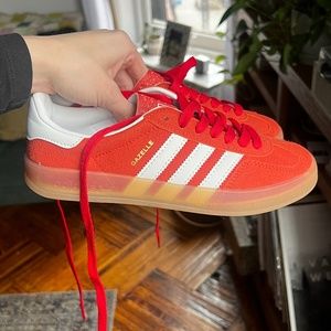 NWOT Orange/Red Adidas Gazelles, Sz 6.5 - 7.5 Women's